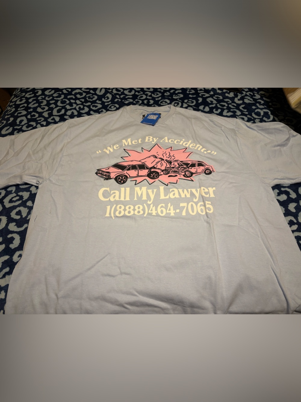 Arket Light Gray & Pink "Call My Lawyer" Graphic Tee